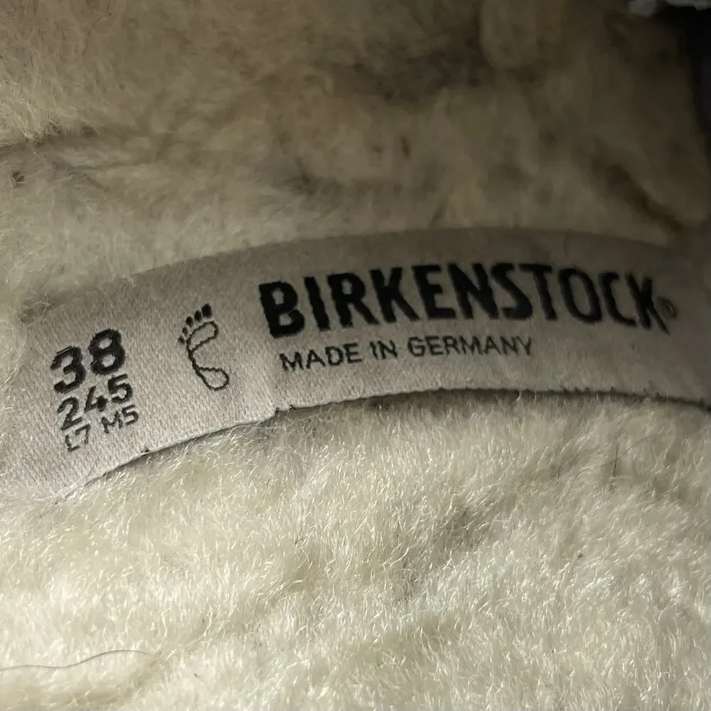 Birkenstock Fur Lined Boston Clog Womens Size 38 US Size 7-7.5 Gray Suede - Picture 8 of 10
